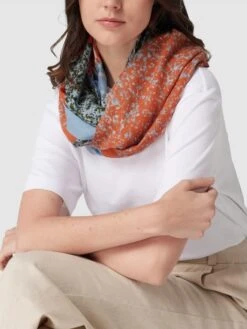 S.Oliver RED LABEL Loop-Schal Mit Allover-Muster Modell 'Snood' - Orange