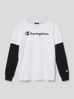 CHAMPION Longsleeve Mit Logo-Print - Weiß