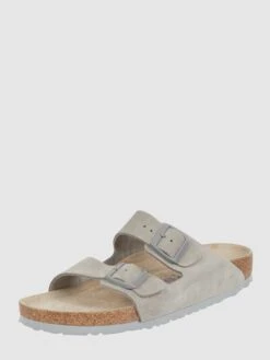 Birkenstock Sandalen Aus Veloursleder Modell 'Arizona' - Hellgrau