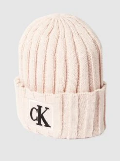 Calvin Klein Jeans Beanie Mit Label-Stitching - Hellrosa