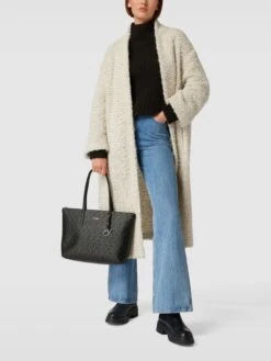 CK Calvin Klein Handtasche Mit Allover-Label-Prägung - Schwarz