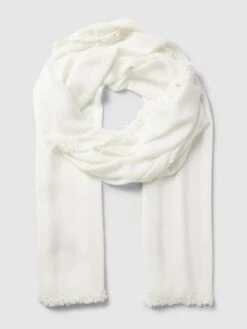 Marc Cain Schal Mit Floralem Zierbesatz - Offwhite