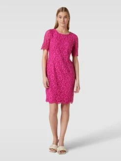 Montego Cocktailkleid Aus Spitze Mit Floralem Allover-Muster - Pink