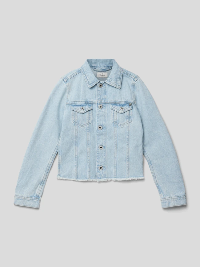 Pepe Jeans Jeansjacke Mit Ausgefranstem Saum Modell 'ISA' - Blau 3 Pepe Jeans Jeansjacke Mit Ausgefranstem Saum Modell 'ISA' - Blau