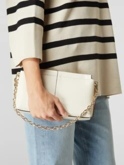 Seidenfelt Pochette In Leder-Optik Modell 'Nees' - Ecru