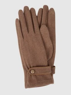 EEM Touchscreen-Handschuhe Mit Zierriegel - Taupe Meliert