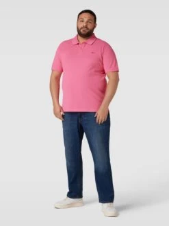 S.Oliver Plus PLUS SIZE Poloshirt Mit Label-Stitching - Pink