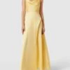 Luxuar Abendkleid In Wickel-Optik - Hellgelb