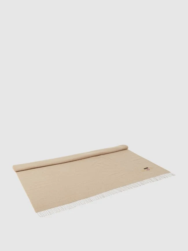 Gant Decke Mit Fransen Und Label-Stitching - Beige 3 Gant Decke Mit Fransen Und Label-Stitching - Beige