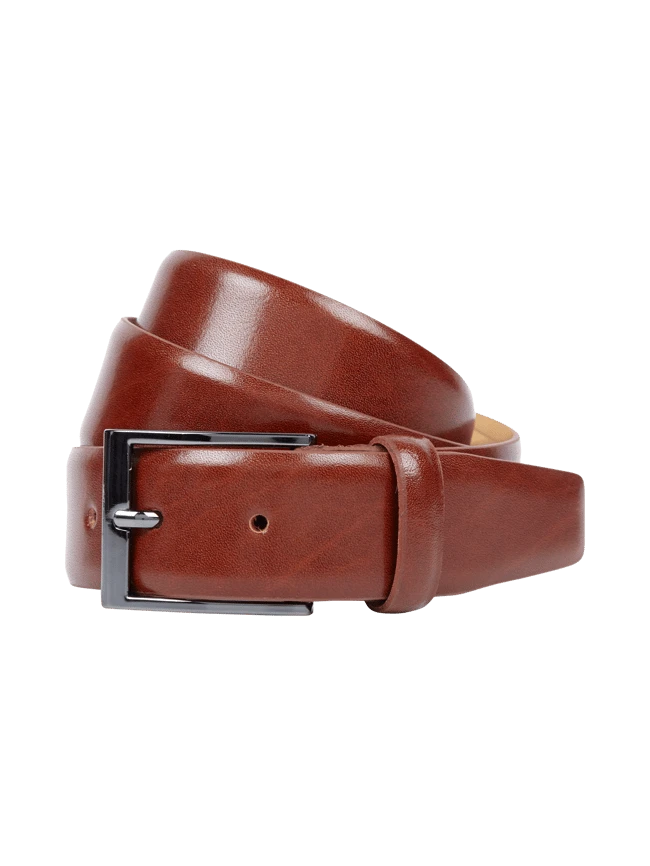 Pierre Cardin Ledergürtel Mit Dornschließe In Chrom-Optik - Cognac 3 Pierre Cardin Ledergürtel Mit Dornschließe In Chrom-Optik - Cognac