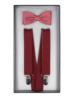 Paul Dantus Hosenträger Und Fliege Im Set - Bordeaux Rot