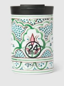 24bottles Kaffeebecher Mit Allover-Muster Modell 'Travel Tumbler' - Blau